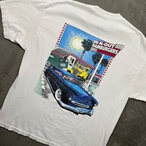 In-N-Out Burger Graphic T-Shirt Mens XL White Excellent Classic Car California